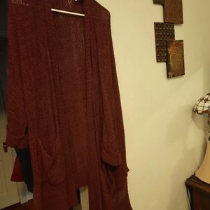 She + Sky one size 3x Maroon Open Cardigan over sized